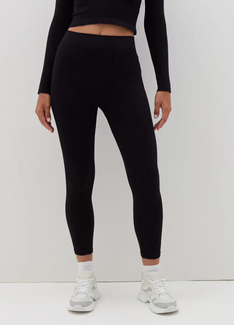 OVS Leggings Donna Nero 2735988 miniatura 2