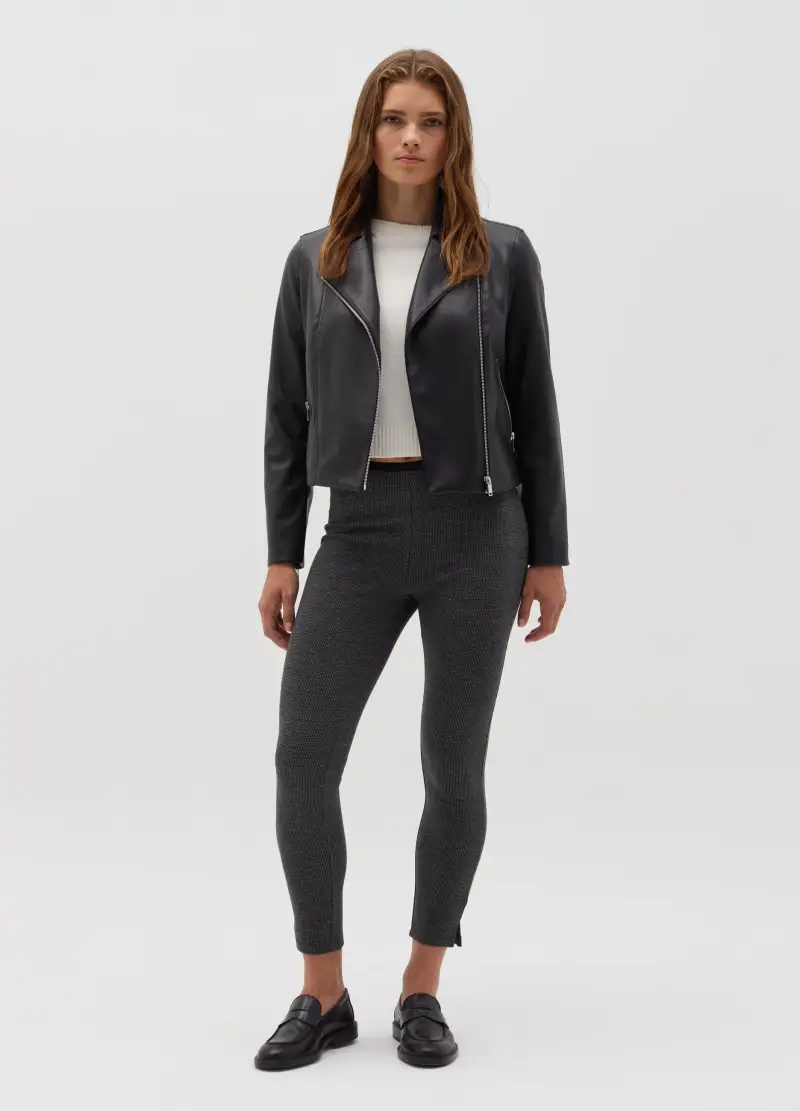 Leggings Stretch Con Spacchetti, Donna, Multicolor