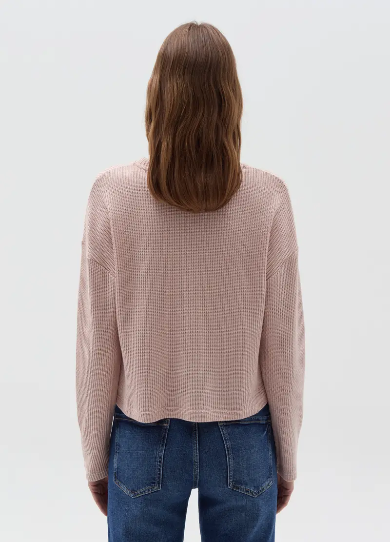 Maglia A Coste Inglesi Con Lurex, Donna, Rosa miniatura 3