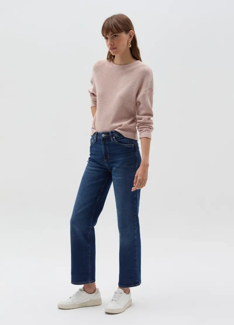 Maglia A Coste Inglesi Con Lurex, Donna, Rosa