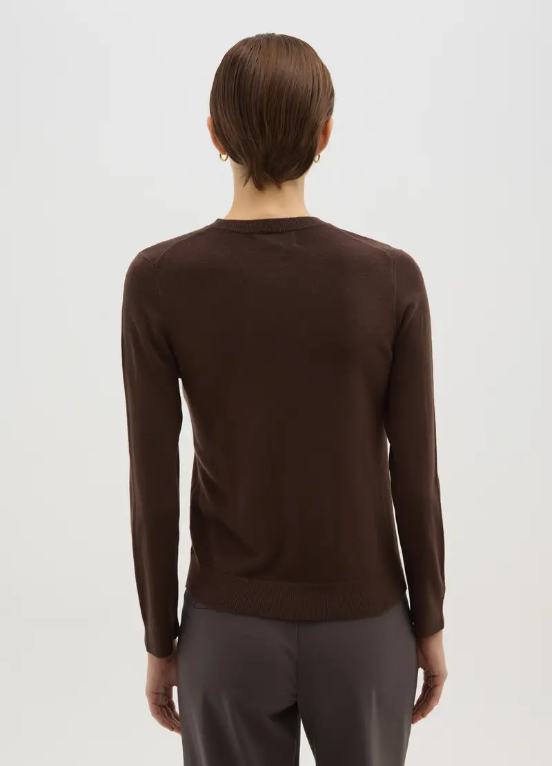 Maglia A Girocollo Marrone Regular Fit, Donna, Marrone miniatura 3