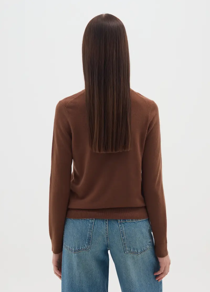 Maglia A Girocollo Marrone Regular Fit, Donna, Marrone miniatura 3