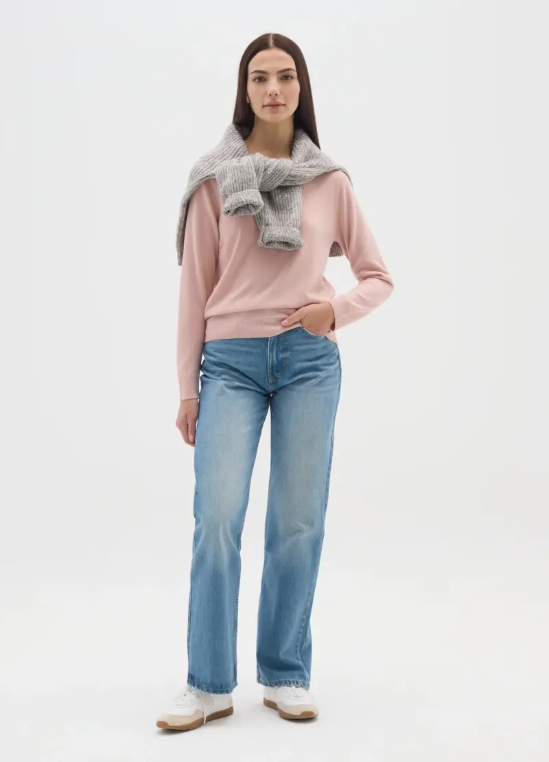 Maglia A Girocollo Rosa Regular Fit, Donna, Rosa miniatura 2