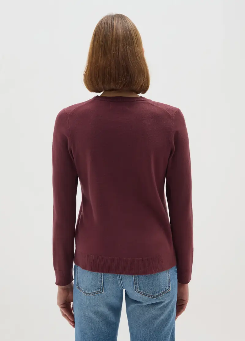 Maglia A Girocollo Rosso Regular Fit, Donna, Rosso miniatura 3