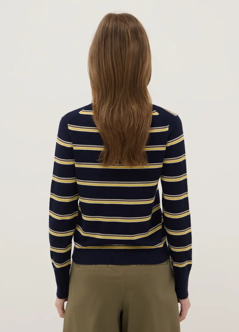 Maglia A Righe Multicolor Con Maniche Lunghe Regular Fit, Donna, Multicolor miniatura 3