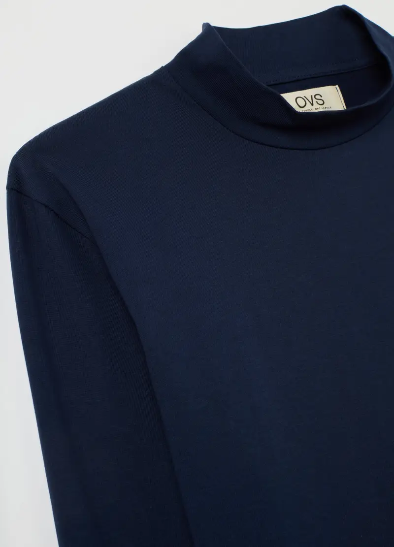 Maglia Blu A Maniche Lunghe In Cotone, Uomo, Blu miniatura 2