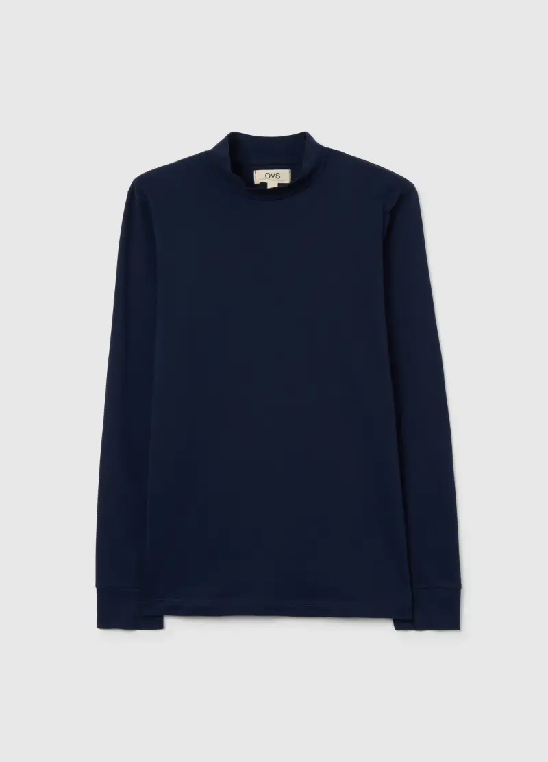 Maglia Blu A Maniche Lunghe In Cotone, Uomo, Blu