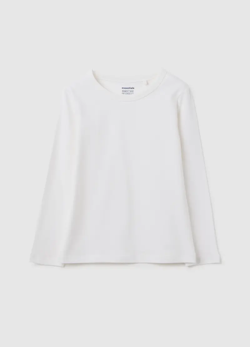 OVS, Maglia Da Bambina In Cotone Elasticizzato Bianca Regular Fit, Bianco, Taglia: 3-4