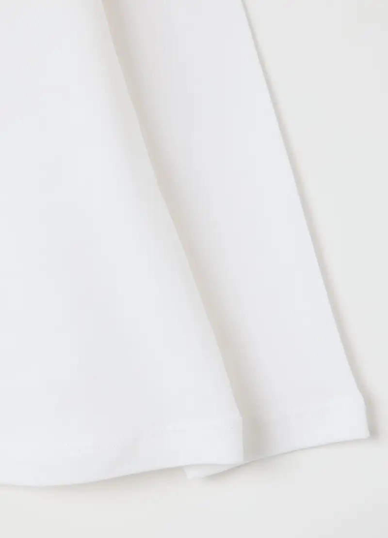 OVS, Maglia Da Bambina In Cotone Elasticizzato Bianca Regular Fit, Bianco, Taglia: 3-4 miniatura 3