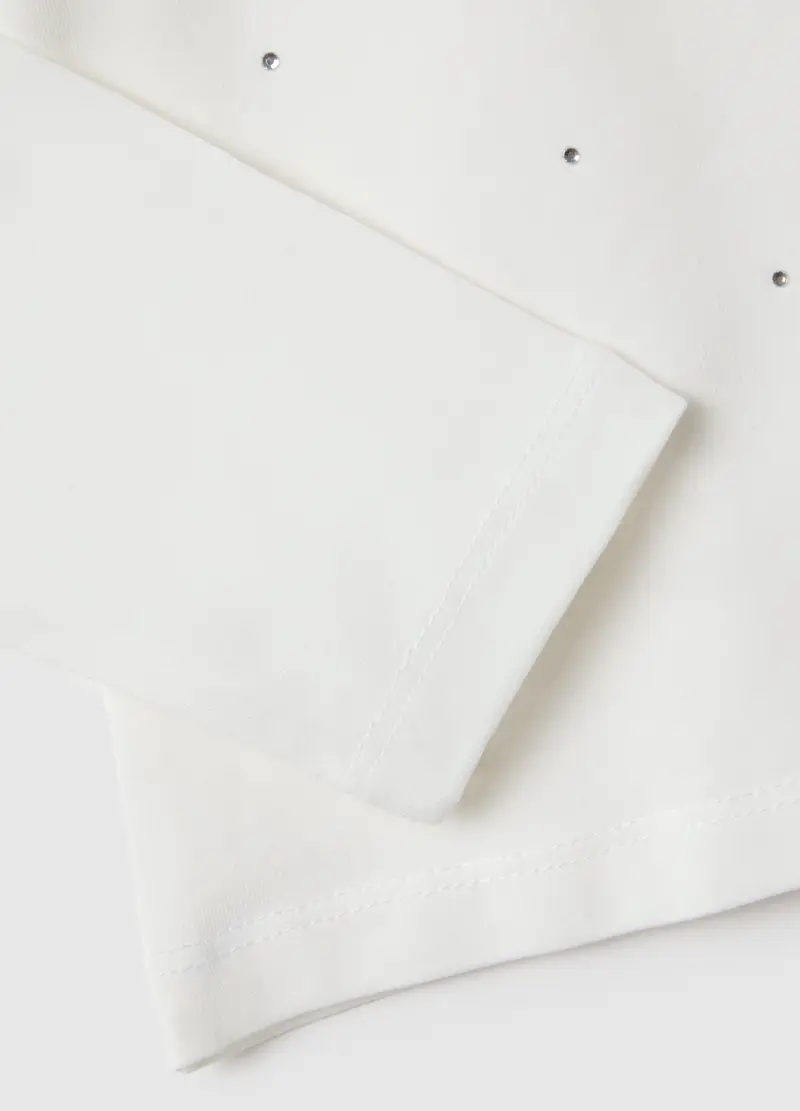 OVS, Maglia Da Bambina In Cotone Elasticizzato Bianca Regular Fit, Bianco, Taglia: 3-4 miniatura 2