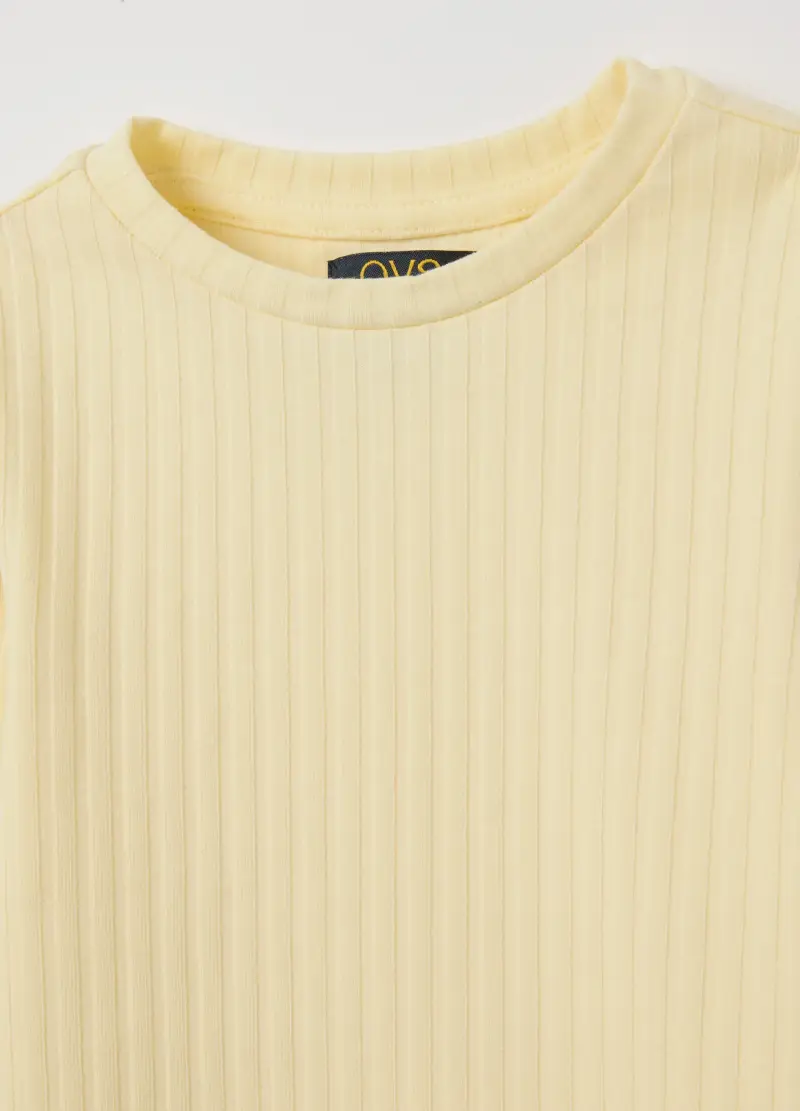 Maglia Da Bambina In Cotone Giallo Regular Fit, Giallo miniatura 3