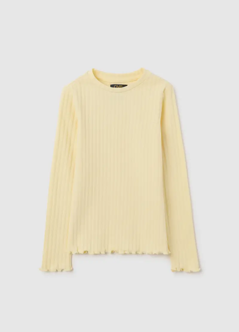 Maglia Da Bambina In Cotone Giallo Regular Fit, Giallo