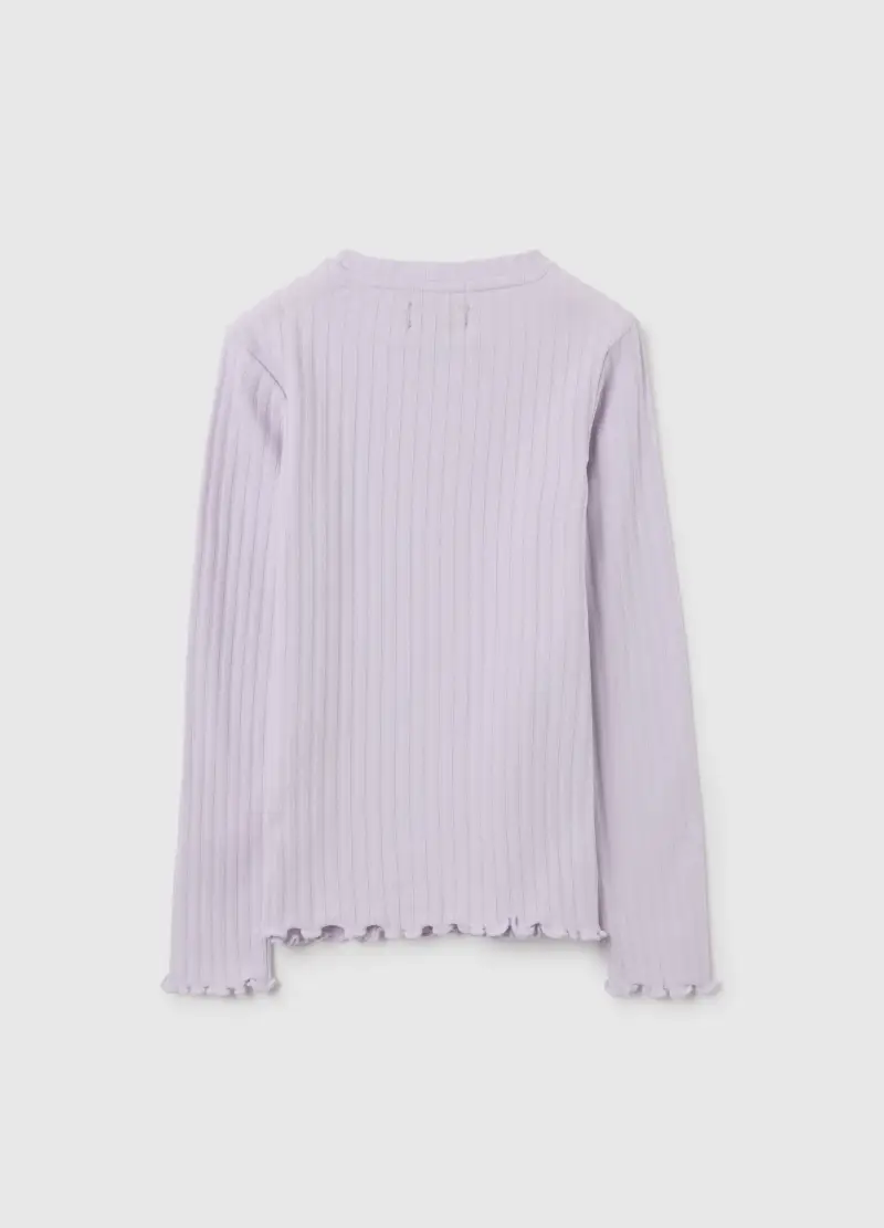 Maglia Da Bambina In Cotone Viola Regular Fit, Viola miniatura 2
