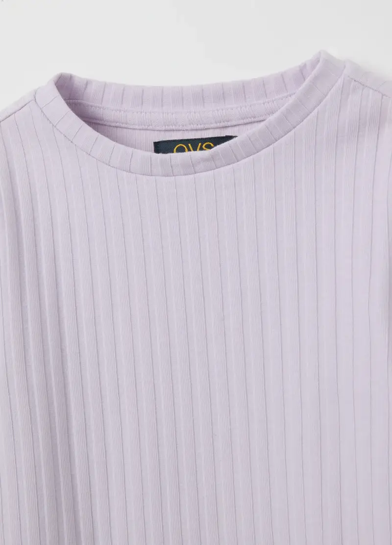 Maglia Da Bambina In Cotone Viola Regular Fit, Viola miniatura 3
