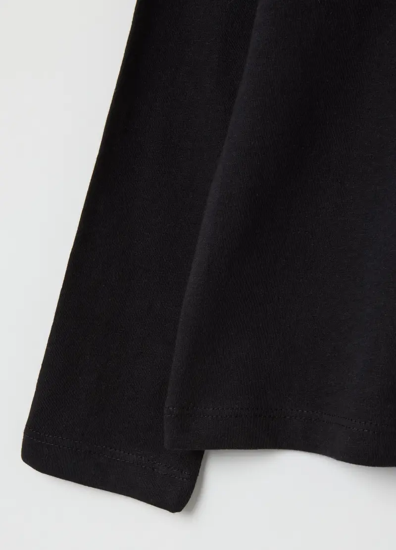 OVS, Maglia Da Bambina In Puro Cotone Nero Regular Fit, Nero, Taglia: 3-4 miniatura 3