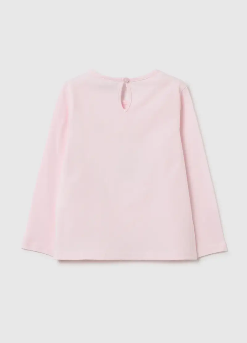 Maglia Da Bambina In Puro Cotone Rosa Regular Fit, Rosa miniatura 2