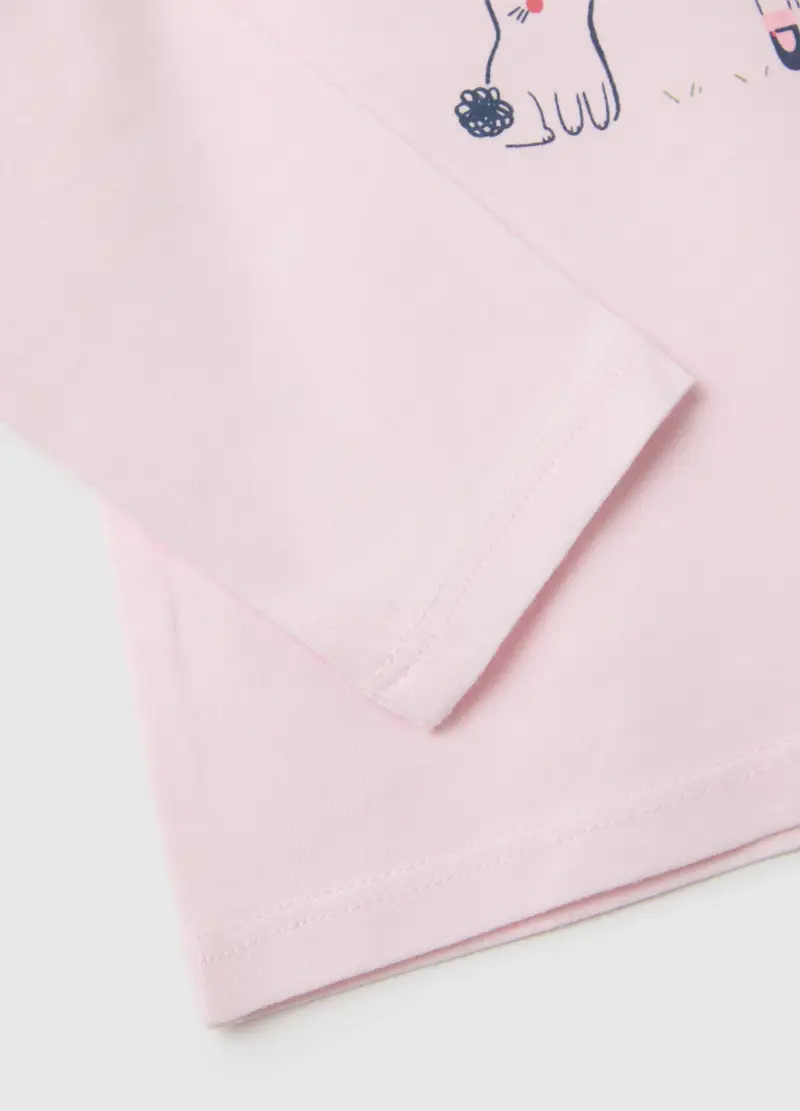 Maglia Da Bambina In Puro Cotone Rosa Regular Fit, Rosa miniatura 3