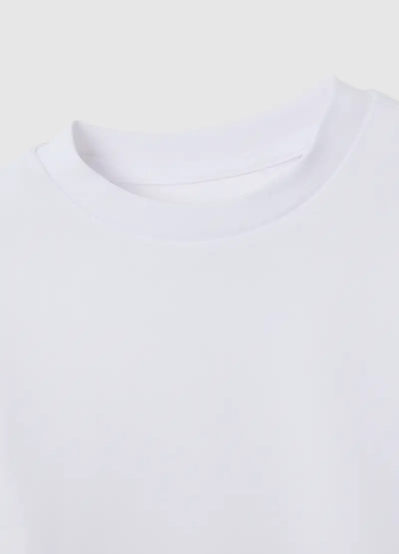 Maglia Da Bambino In Puro Cotone Bianca Regular Fit, Bianco miniatura 3