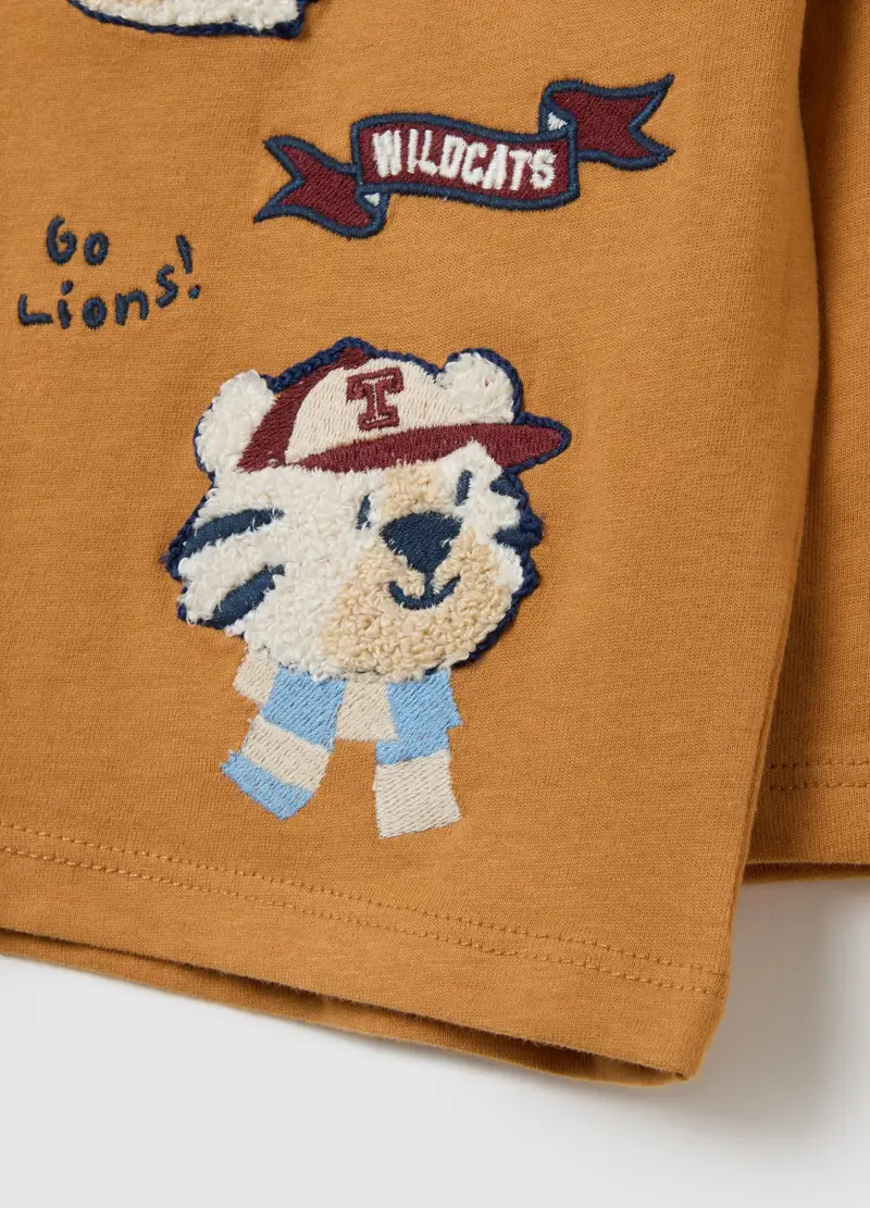 Maglia Da Bambino In Puro Cotone Marrone Regular Fit, Marrone miniatura 3