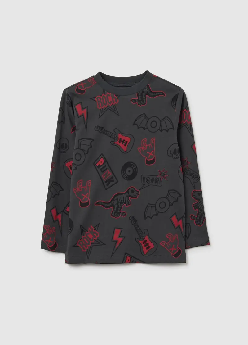 OVS, Maglia Da Bambino In Puro Cotone Nero Regular Fit, Nero, Taglia: 3-4