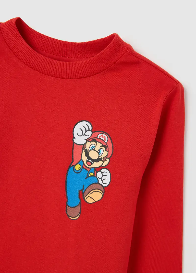 OVS, Maglia Da Bambino In Puro Cotone Rossa Con Stampa Super Mario, Rosso, Taglia: 3-4 miniatura 2