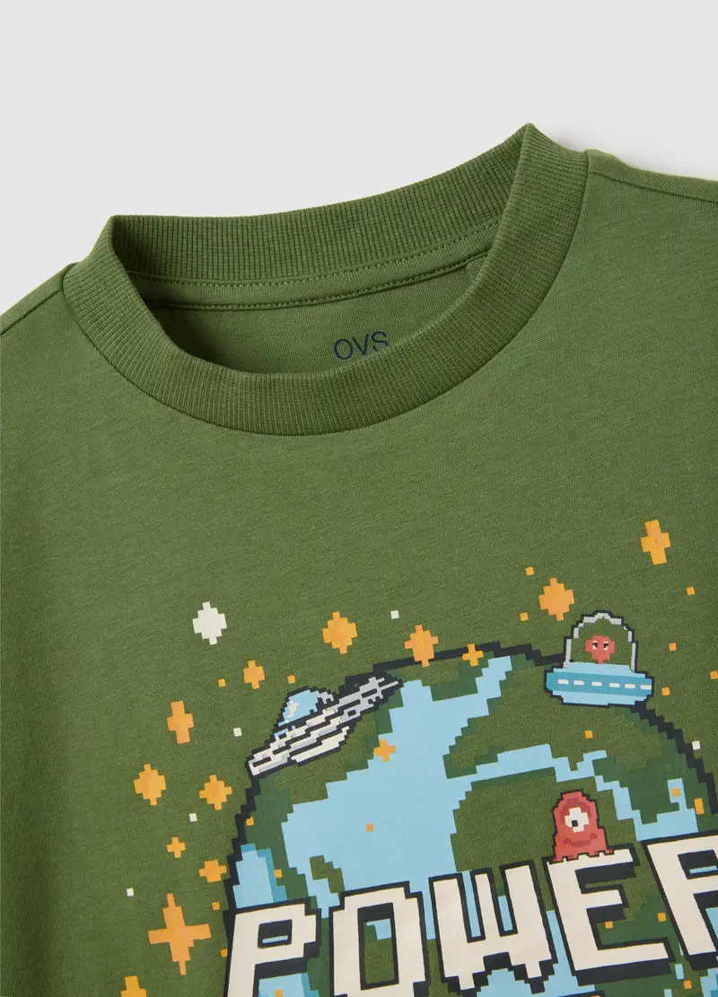 OVS, Maglia Da Bambino In Puro Cotone Verde Regular Fit, Verde, Taglia: 3-4 miniatura 3