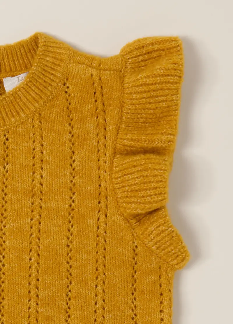 OVS, Maglia Gialla Per Bambina In Tessuto Elasticizzato, Neonata, Giallo, Taglia: 6 miniatura 2