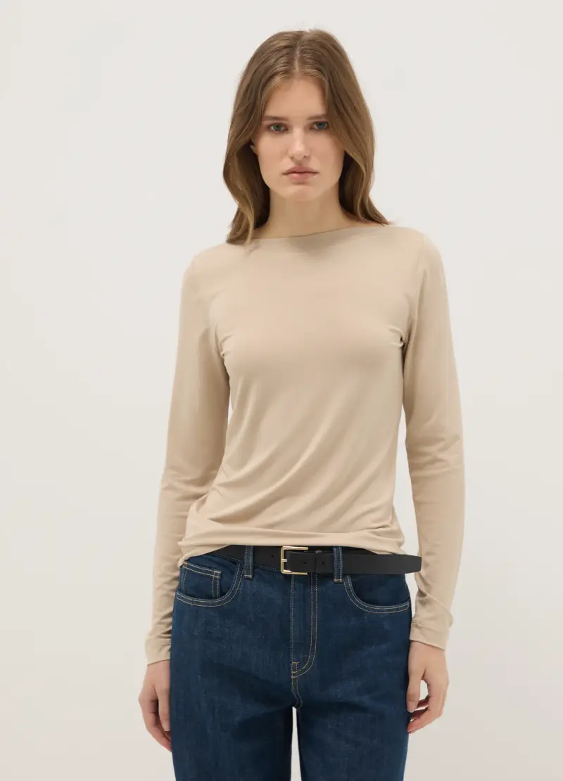 Ovs Maglia Girocollo beige A Maniche Lunghe Donna miniatura 2