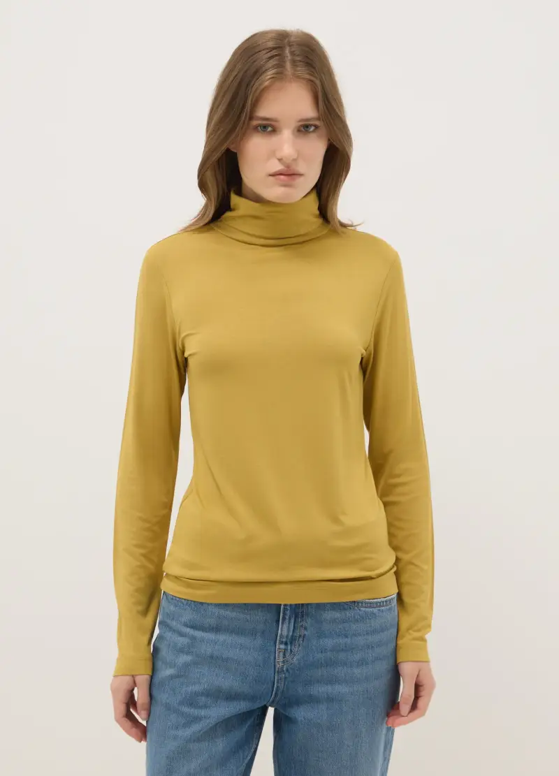 Maglia Girocollo Gialla A Maniche Lunghe Regular Fit, Donna, Giallo miniatura 2