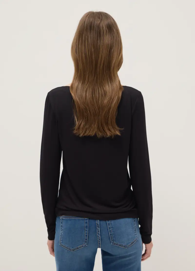 Ovs Maglia Girocollo Nera A Maniche Lunghe Donna miniatura 3