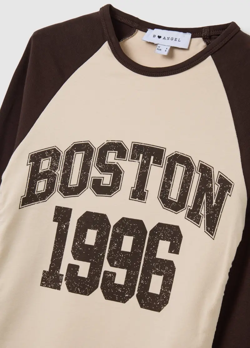 Maglia In Cotone Elasticizzato Multicolor Con Stampa, Donna, Multicolor miniatura 2