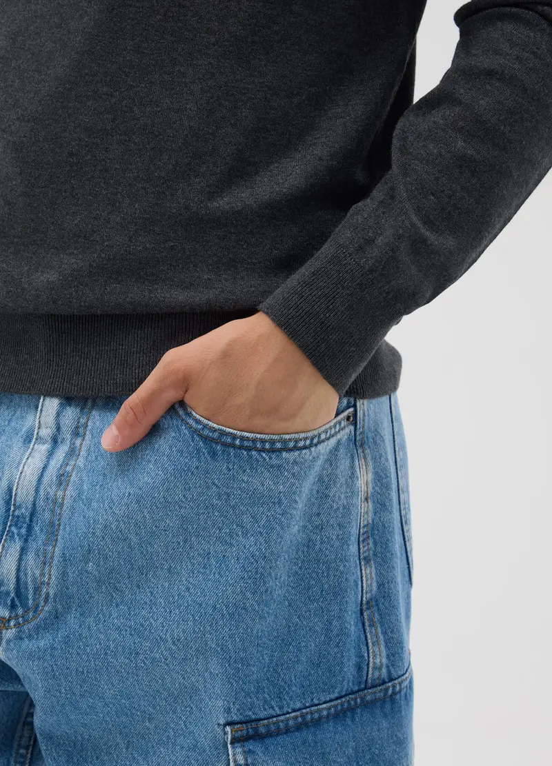 OVS, Maglia In Misto Viscosa Grigia Regular Fit, Uomo, Grigio, Taglia: S miniatura 3