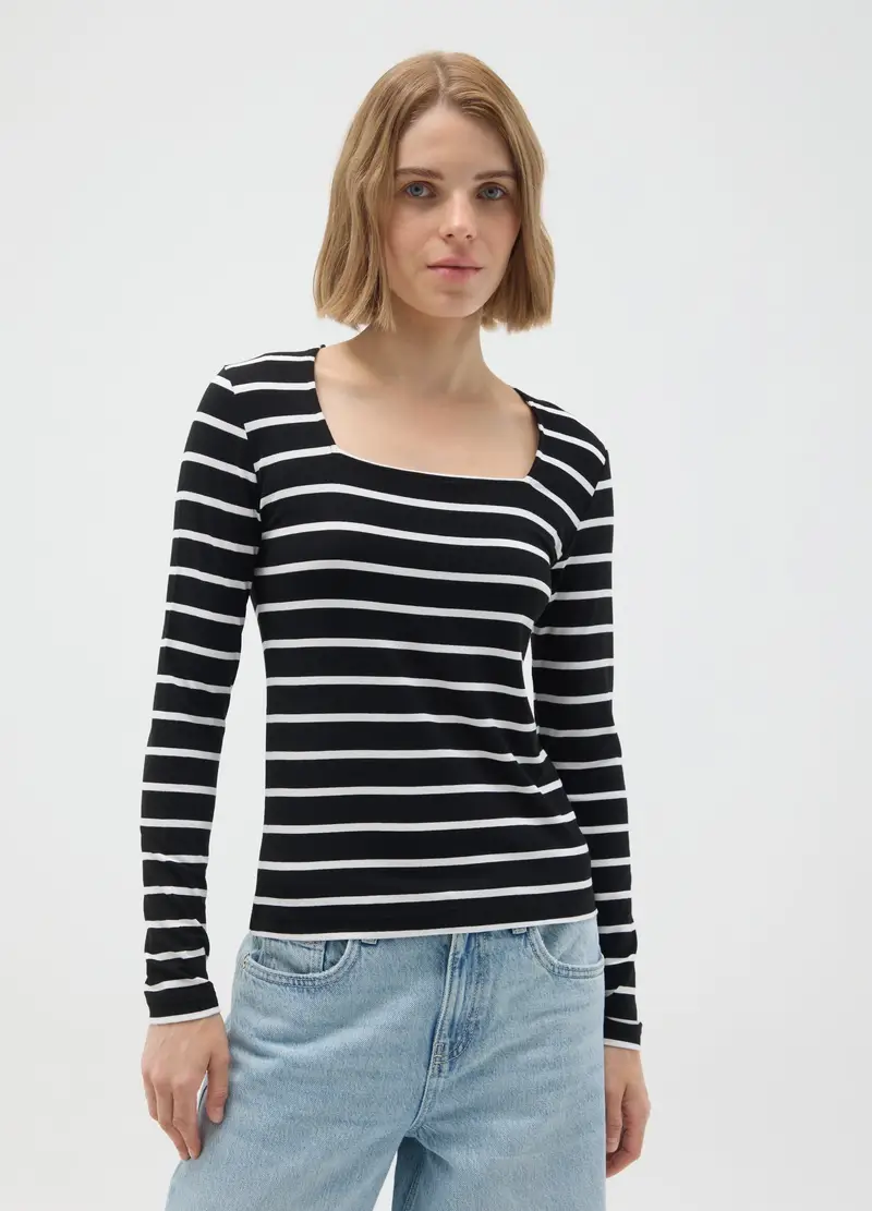 OVS , Maglia In Misto Viscosa Multicolor Regular Fit, Donna, Multicolor, Taglia: S