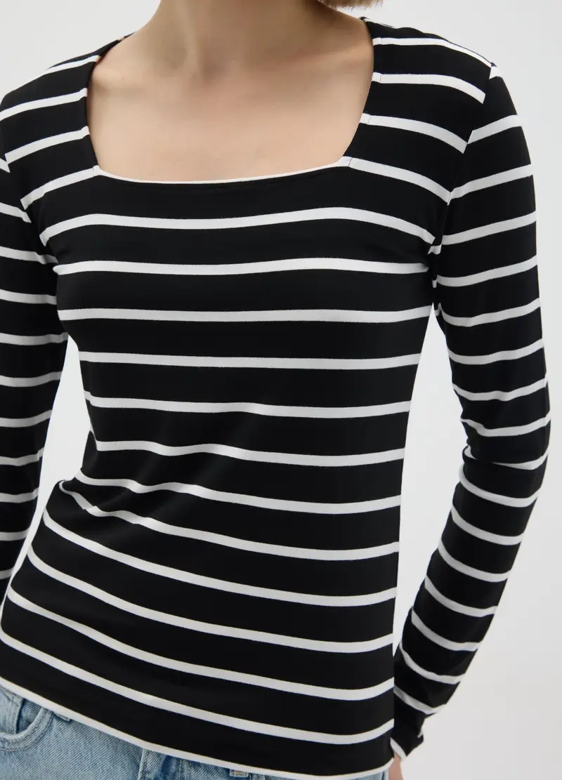 OVS, Maglia In Misto Viscosa Multicolor Regular Fit, Donna, Multicolor, Taglia: S miniatura 3