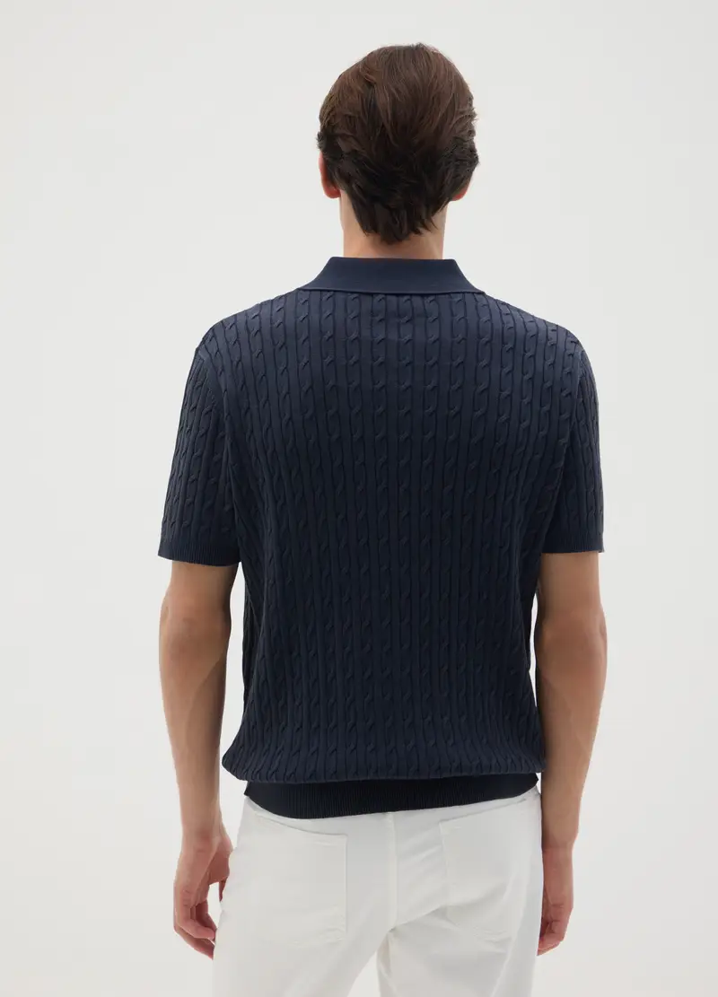 OVS, Maglia In Puro Cotone Blu Con Colletto Classico, Uomo, Blu, Taglia: S miniatura 2