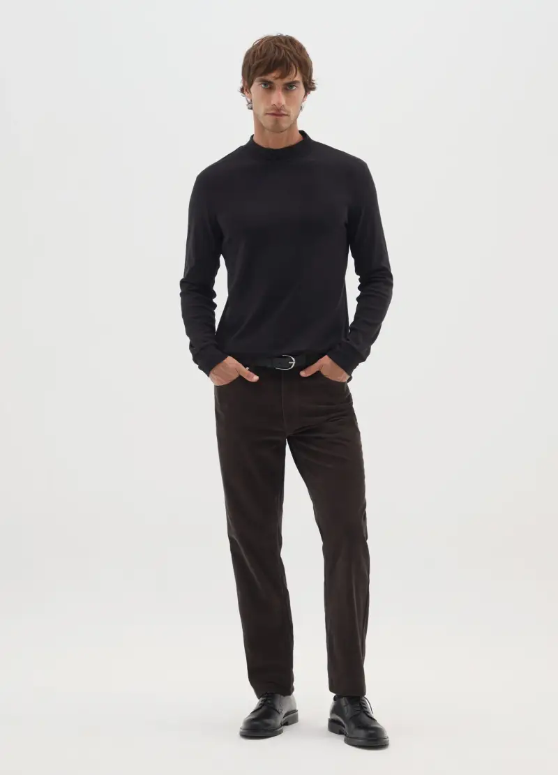 Maglia In Puro Cotone Nero Regular Fit, Uomo, Nero