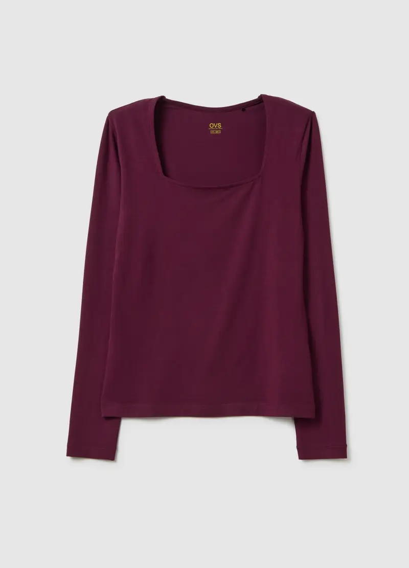 OVS, Maglia In Viscosa Elasticizzata Viola Regular Fit, Donna, Viola, Taglia: S