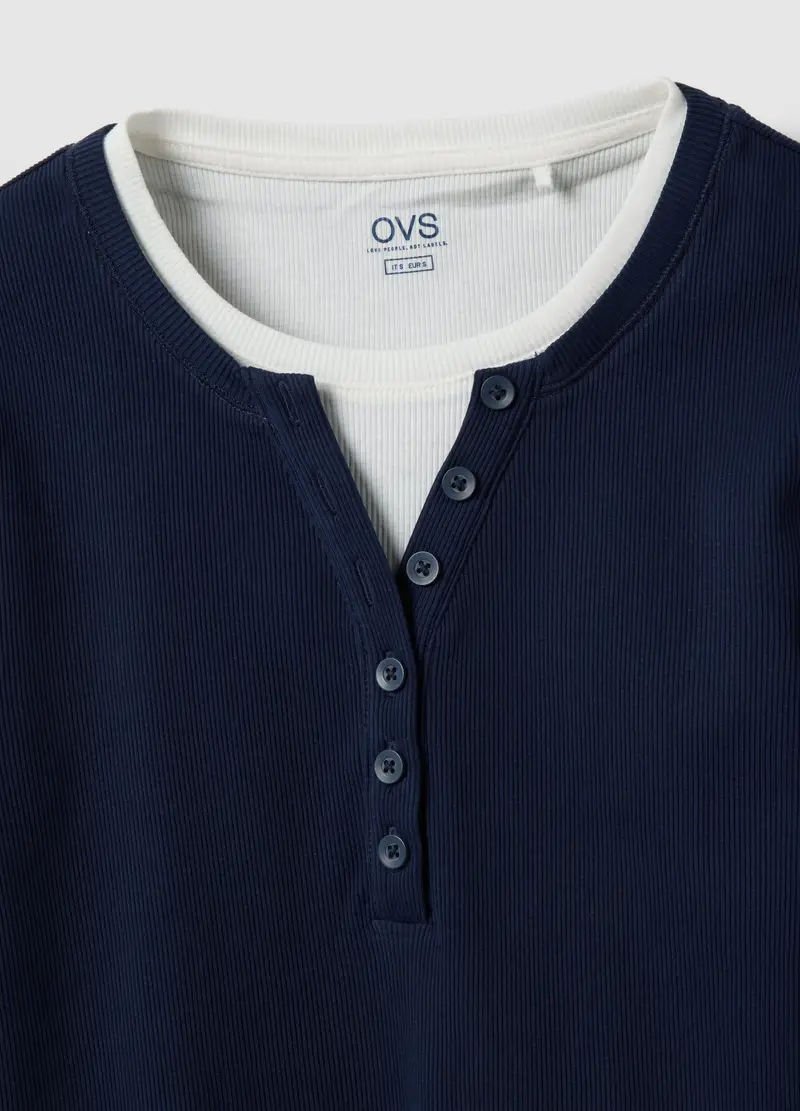 Maglia Multicolor A Maniche Lunghe In Puro Cotone Regular Fit, Donna, Multicolor miniatura 2