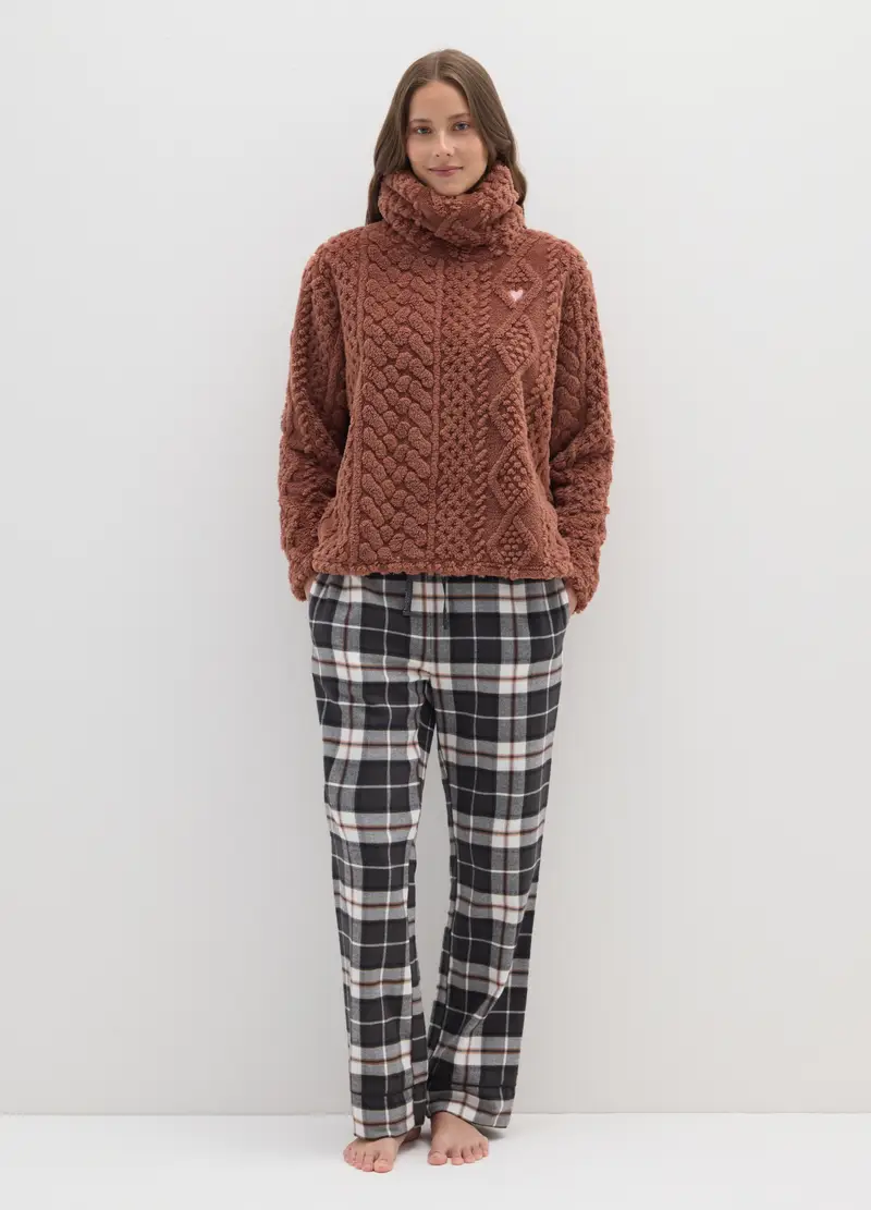 , Maglia Pigiama Marrone Regular Fit, Donna, Marrone miniatura 2