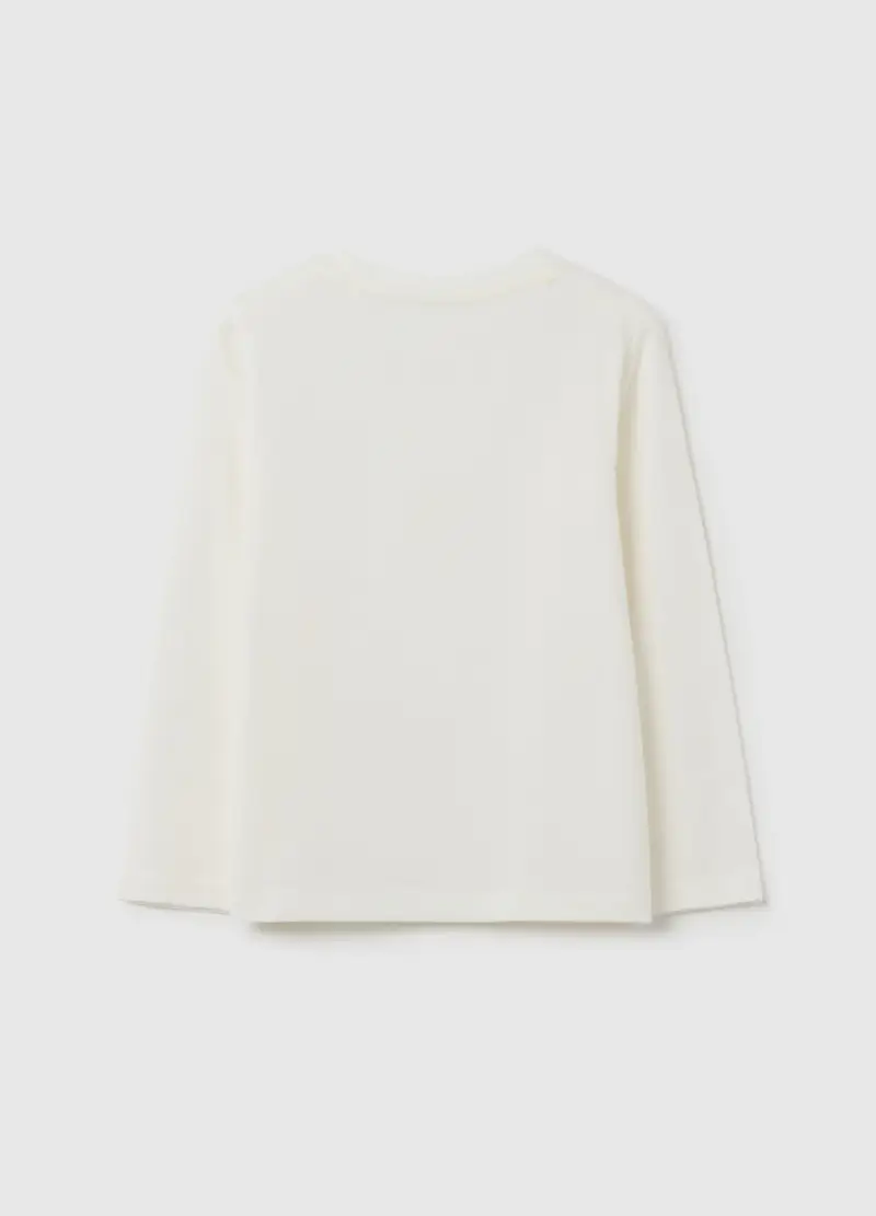 Maglietta Da Bambina In Puro Cotone Bianca Regular Fit, Bianco miniatura 2