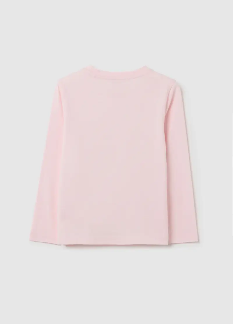 Maglietta Da Bambina In Puro Cotone Rosa Regular Fit, Rosa miniatura 2