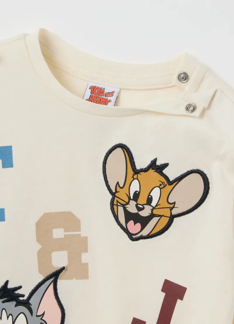 Maglietta Da Bambino In Puro Cotone Beige Con Stampa, Beige miniatura 3