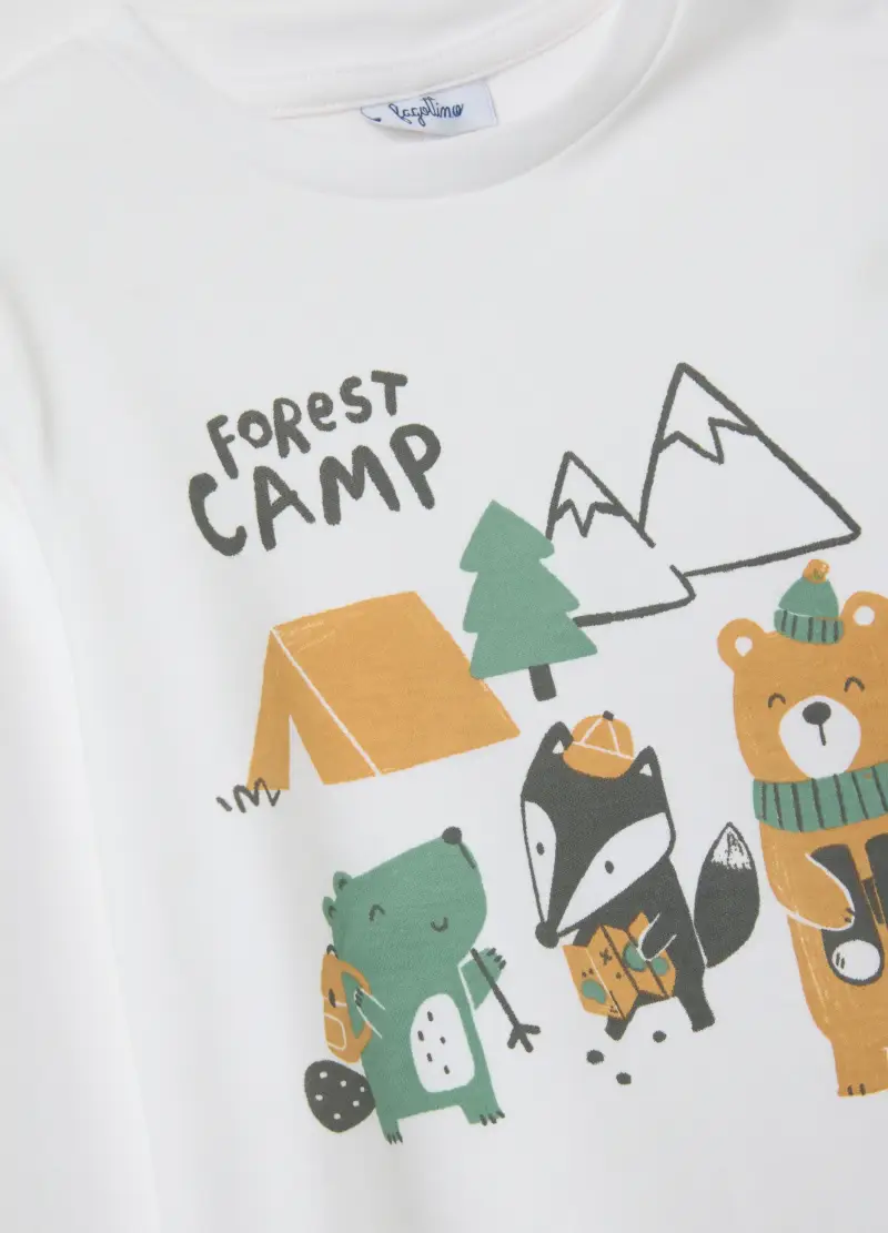 Maglietta Da Bambino In Puro Cotone Bianca Regular Fit, Bianco miniatura 3