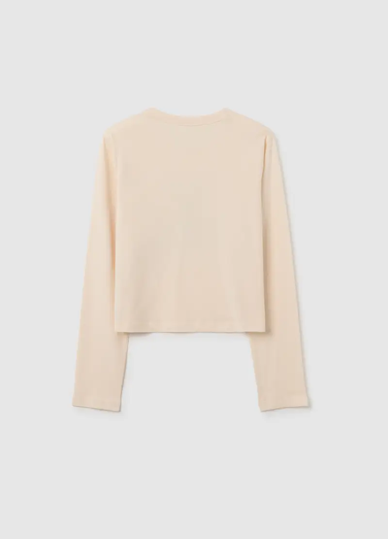 Maglietta Da Ragazza In Puro Cotone Beige Con Stampa, Bambina, Beige miniatura 2