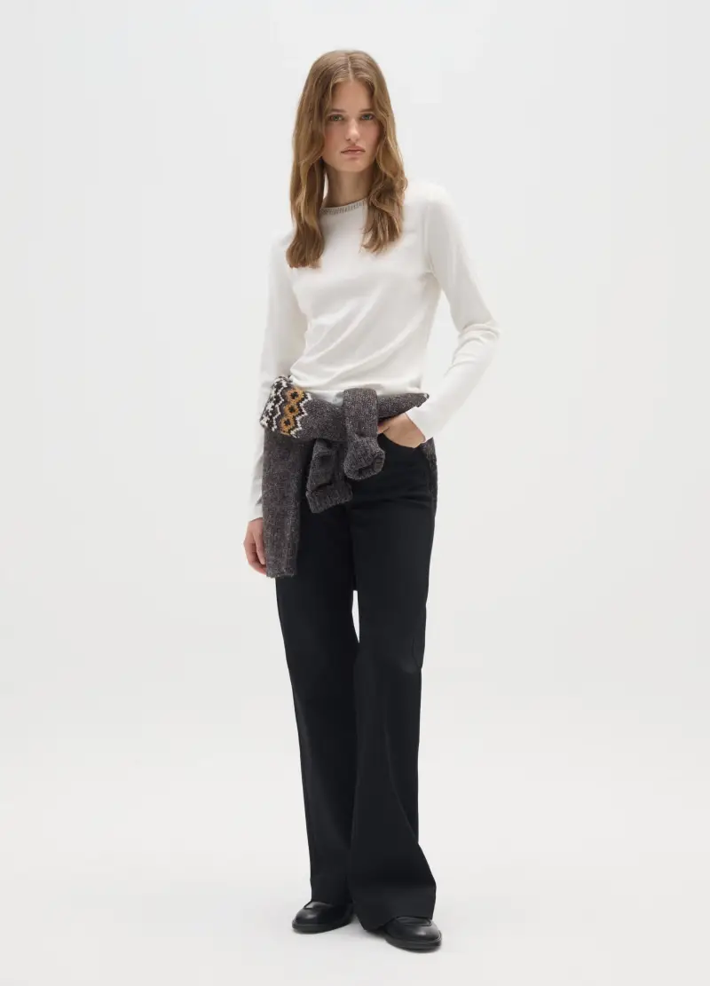 Maglietta In Puro Cotone Bianca Regular Fit, Donna, Bianco