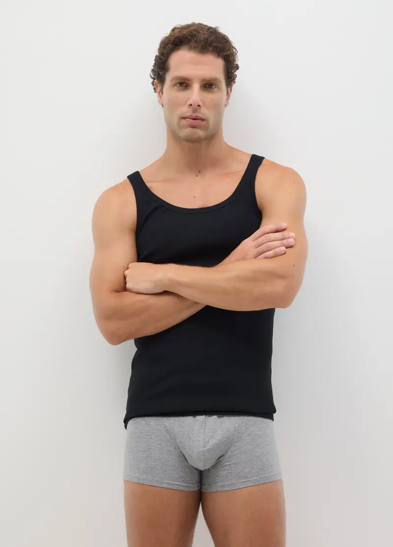 OVS , Maglietta Smanicata Da Uomo In Puro Cotone Nero, Nero, Taglia: S