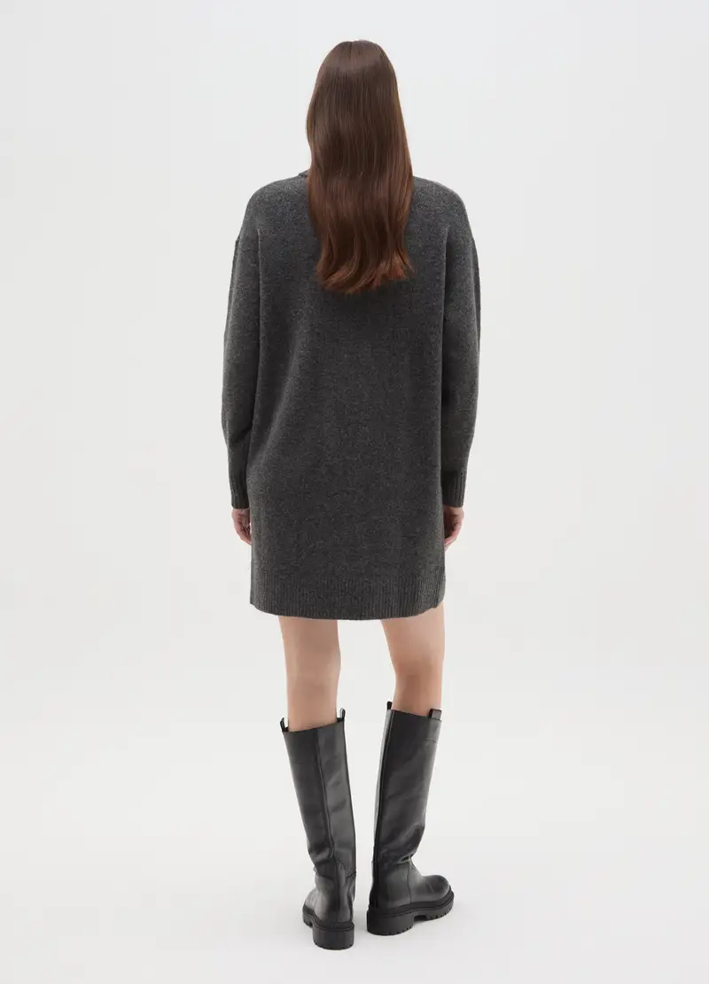 Maglione A Collo Alto Grigio Regular Fit, Donna, Grigio miniatura 3