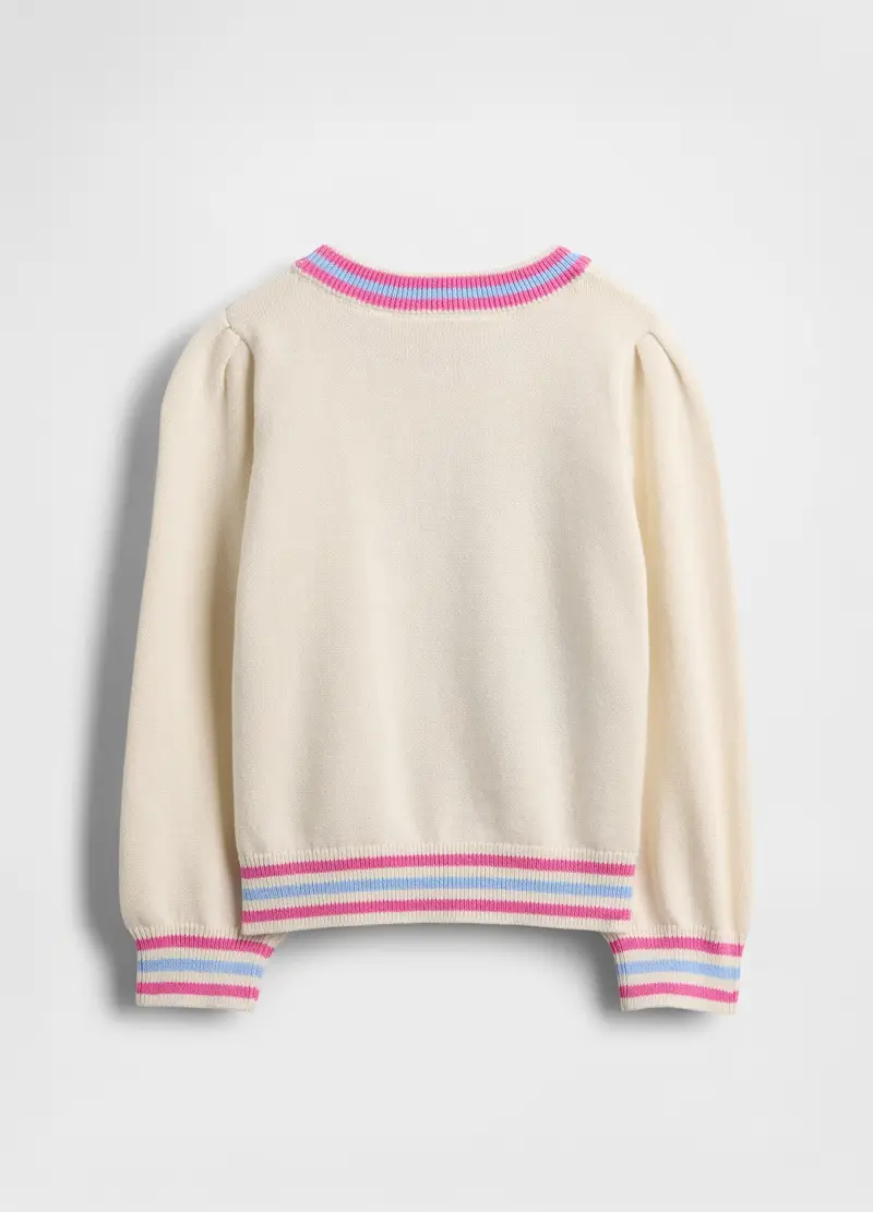Maglione Bianco In Cotone Con Minnie, Unisex, Beige miniatura 2