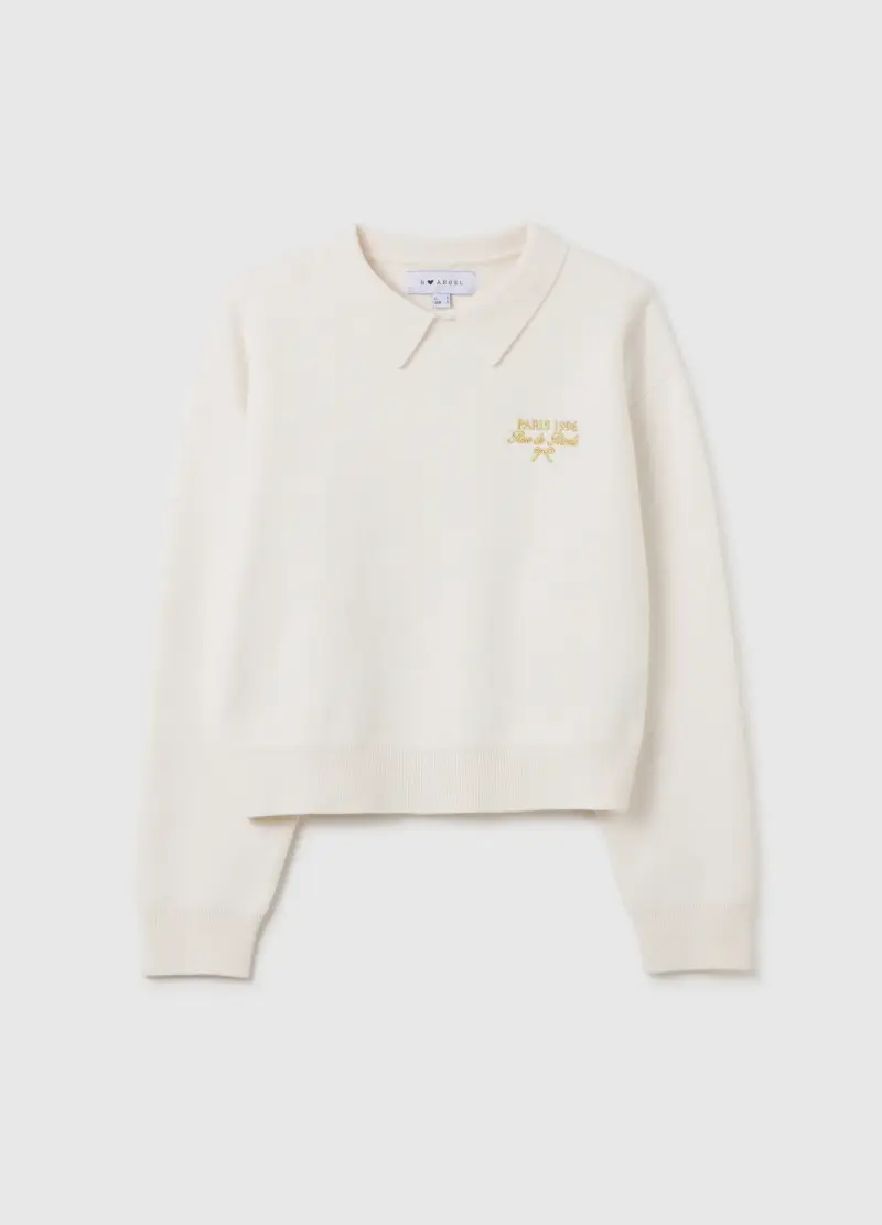 Maglione Bianco Regular Fit, Donna, Bianco