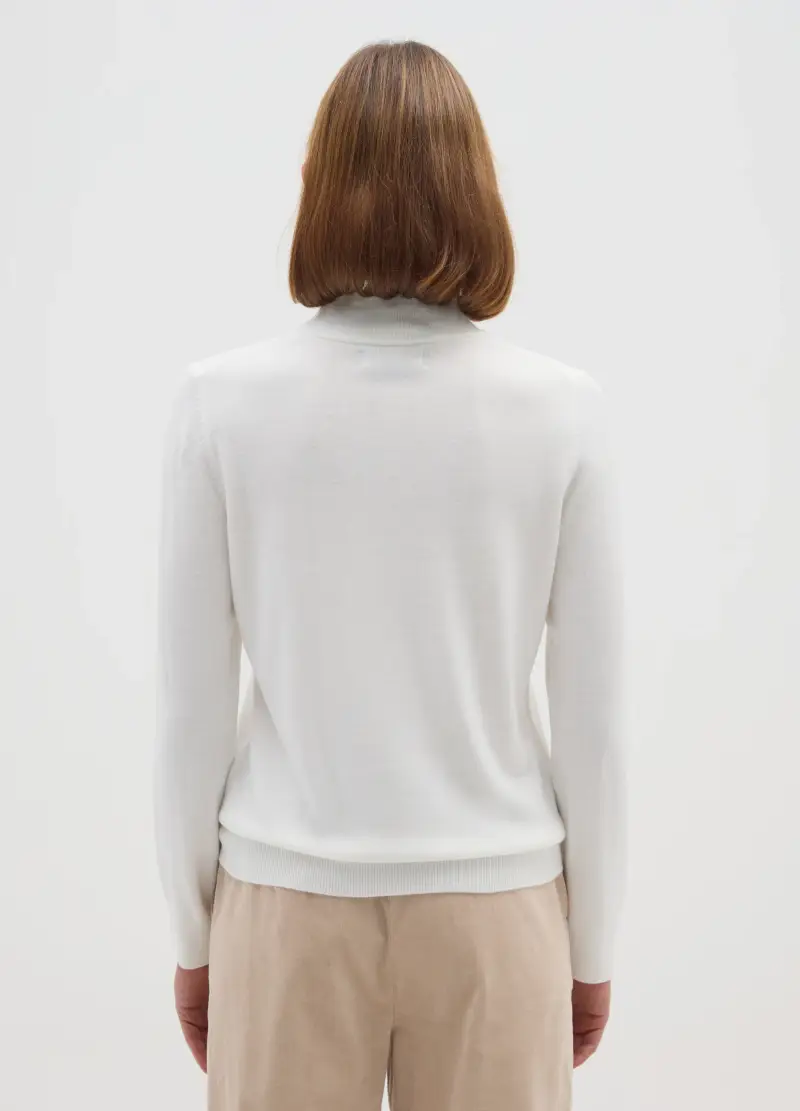 Maglione Bianco Regular Fit, Donna, Bianco miniatura 3